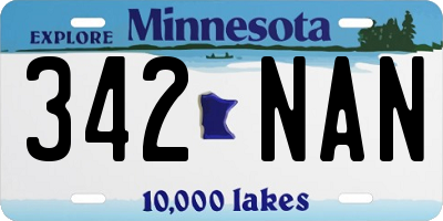 MN license plate 342NAN