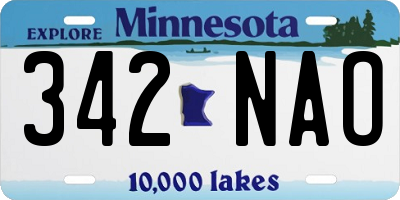 MN license plate 342NAO