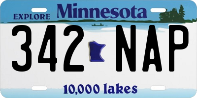 MN license plate 342NAP