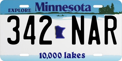 MN license plate 342NAR