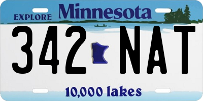 MN license plate 342NAT