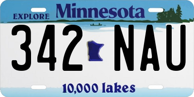 MN license plate 342NAU
