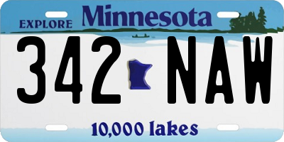 MN license plate 342NAW