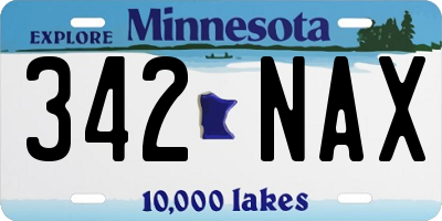 MN license plate 342NAX