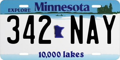 MN license plate 342NAY