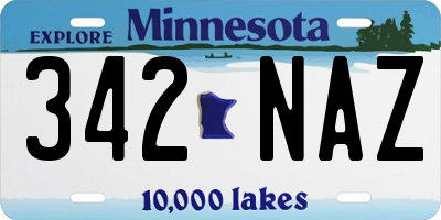 MN license plate 342NAZ