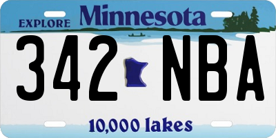 MN license plate 342NBA