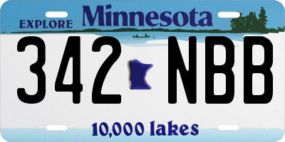MN license plate 342NBB