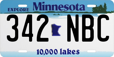MN license plate 342NBC