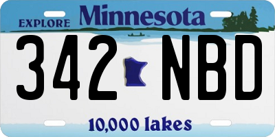 MN license plate 342NBD