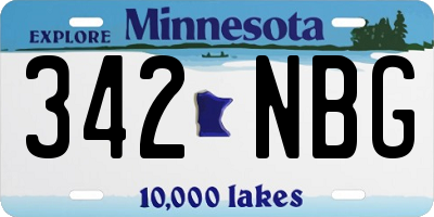 MN license plate 342NBG
