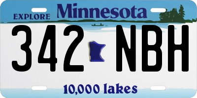 MN license plate 342NBH