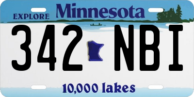 MN license plate 342NBI
