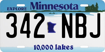 MN license plate 342NBJ