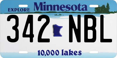 MN license plate 342NBL