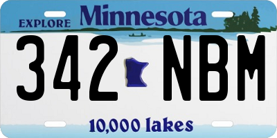 MN license plate 342NBM