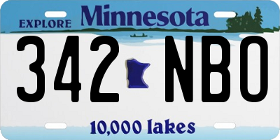 MN license plate 342NBO