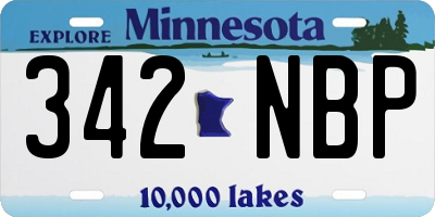 MN license plate 342NBP