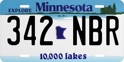 MN license plate 342NBR