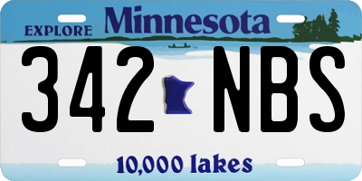 MN license plate 342NBS