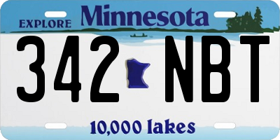 MN license plate 342NBT