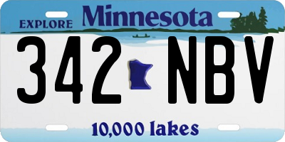 MN license plate 342NBV