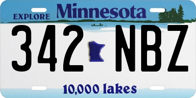 MN license plate 342NBZ
