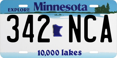 MN license plate 342NCA