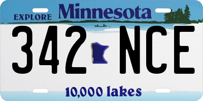 MN license plate 342NCE