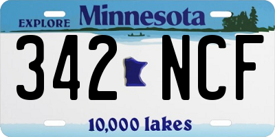 MN license plate 342NCF