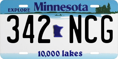MN license plate 342NCG
