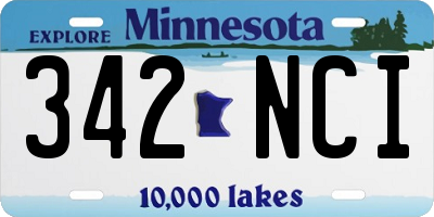 MN license plate 342NCI