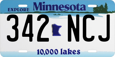 MN license plate 342NCJ
