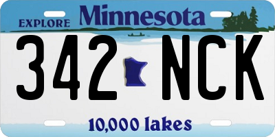 MN license plate 342NCK
