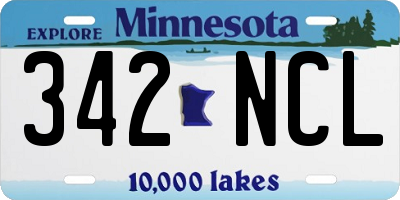 MN license plate 342NCL