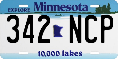 MN license plate 342NCP