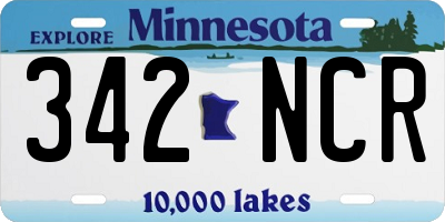 MN license plate 342NCR