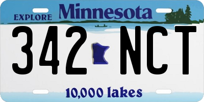 MN license plate 342NCT