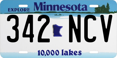 MN license plate 342NCV