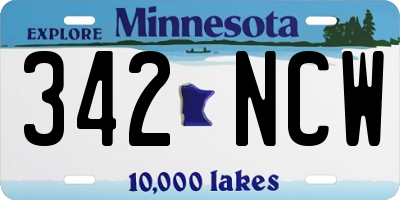 MN license plate 342NCW