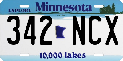 MN license plate 342NCX