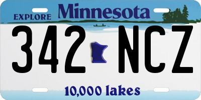 MN license plate 342NCZ