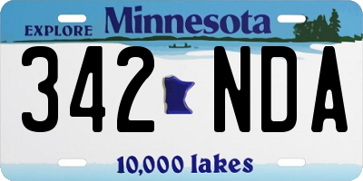 MN license plate 342NDA