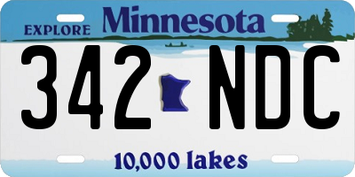 MN license plate 342NDC