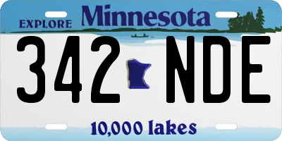 MN license plate 342NDE