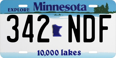 MN license plate 342NDF