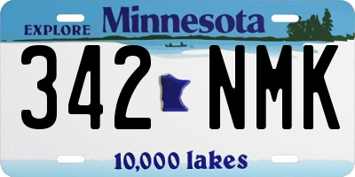 MN license plate 342NMK