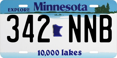 MN license plate 342NNB