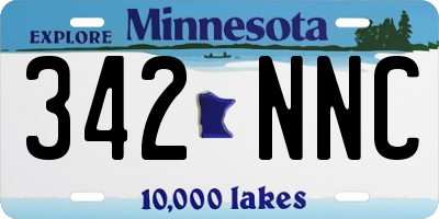 MN license plate 342NNC