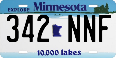 MN license plate 342NNF
